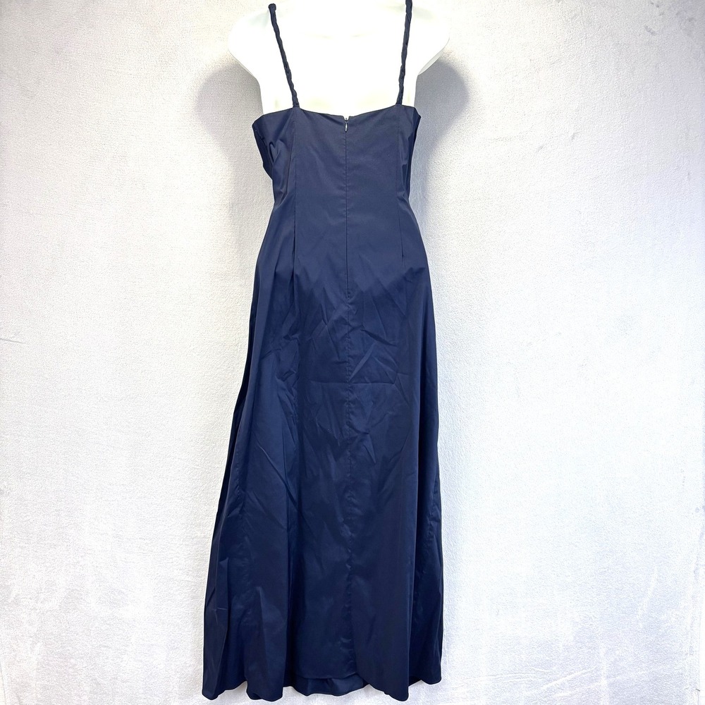Adrianna Papell‎ Occasions Ruched Formal Dress Womens 6 Navy Blue Maxi Gown - Picture 3 of 14